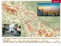 Główny Szlak Sudecki - mapa fizyczna z zaznaczonymi pasmami górskimi i profilami wysokości.