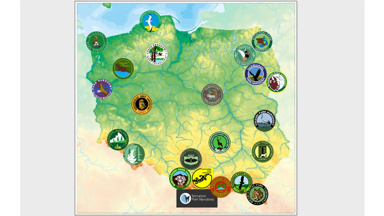 mapa parki narodowe polska pies