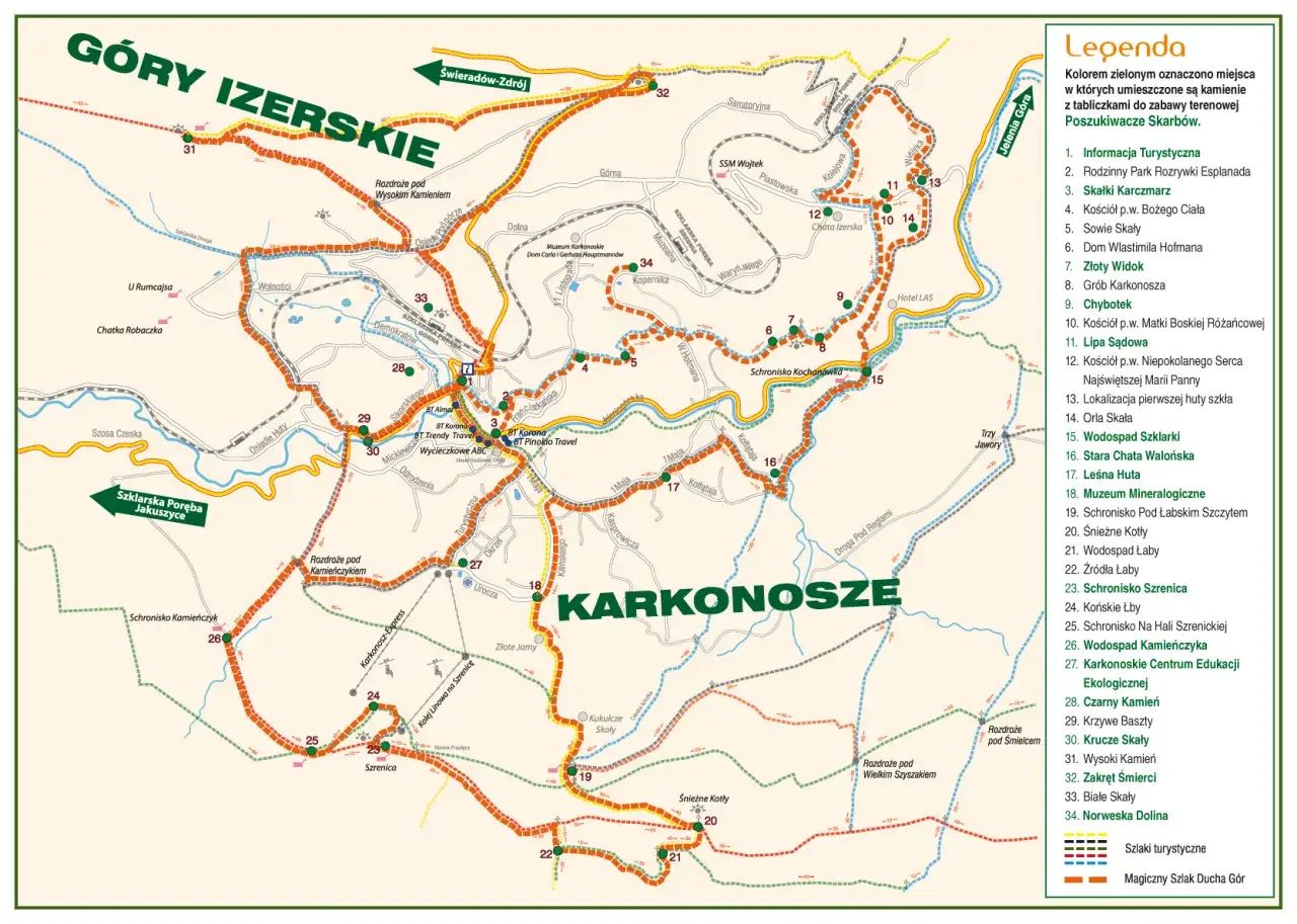 mapa szlaków Szrenica Szklarska Poręba