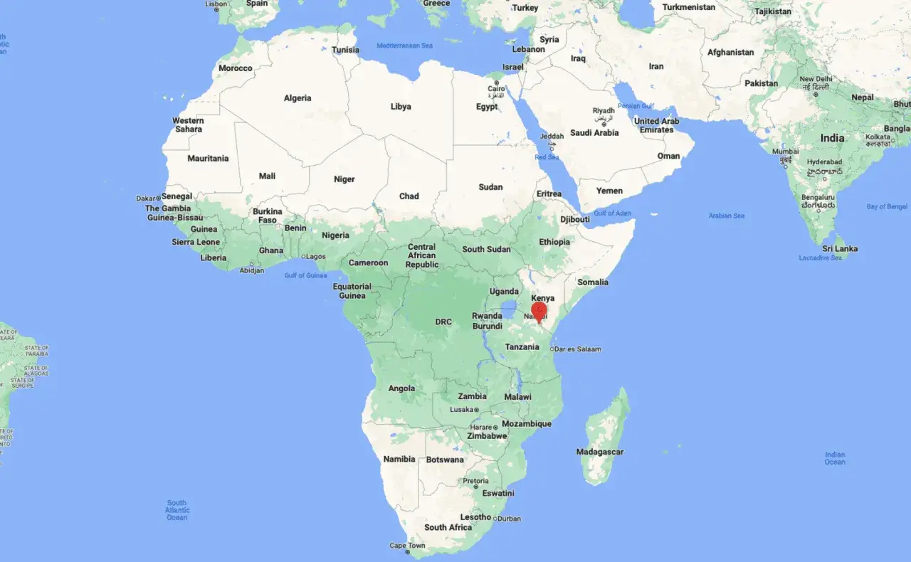 Gdzie jest Kilimandżaro? Mapa Afryki pokazuje Kenia i Tanzania, gdzie znajduje się ten słynny szczyt.