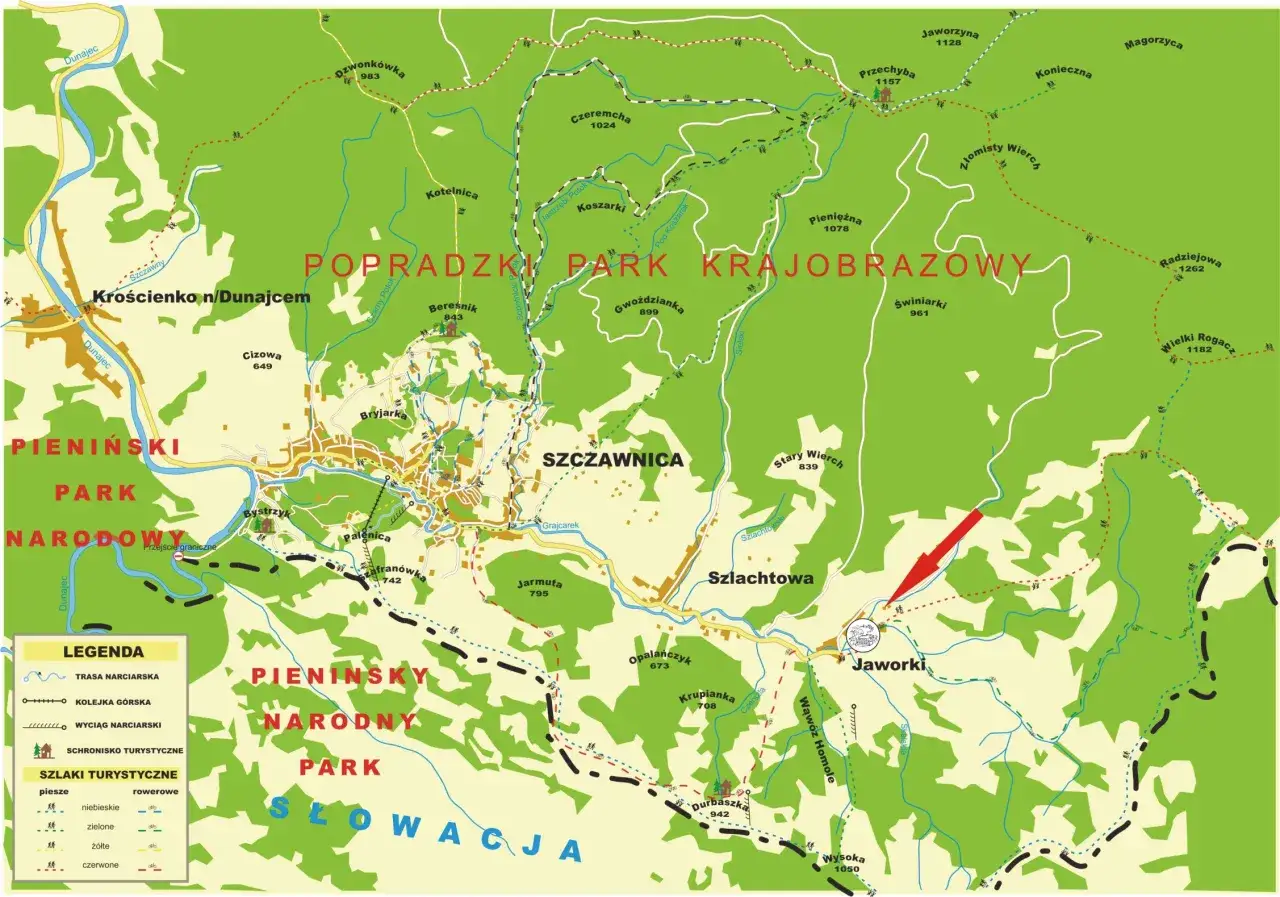 Mapa dojazdu Jaworki Bacówka u Harnasia