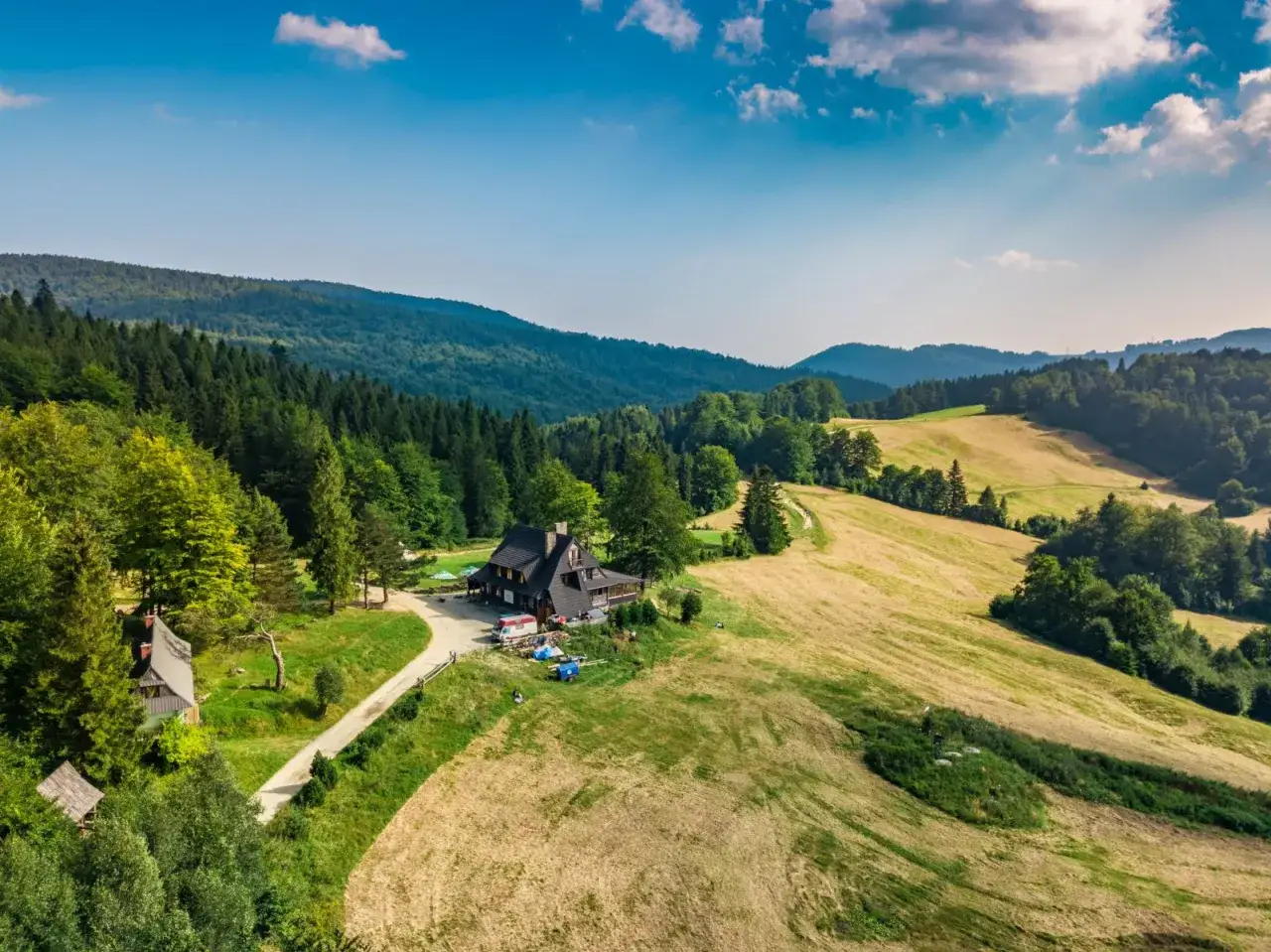 Bacówka nad Wierchomlą widok taras