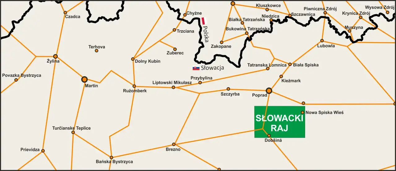 Mapa szlaków Słowacki Raj porównanie